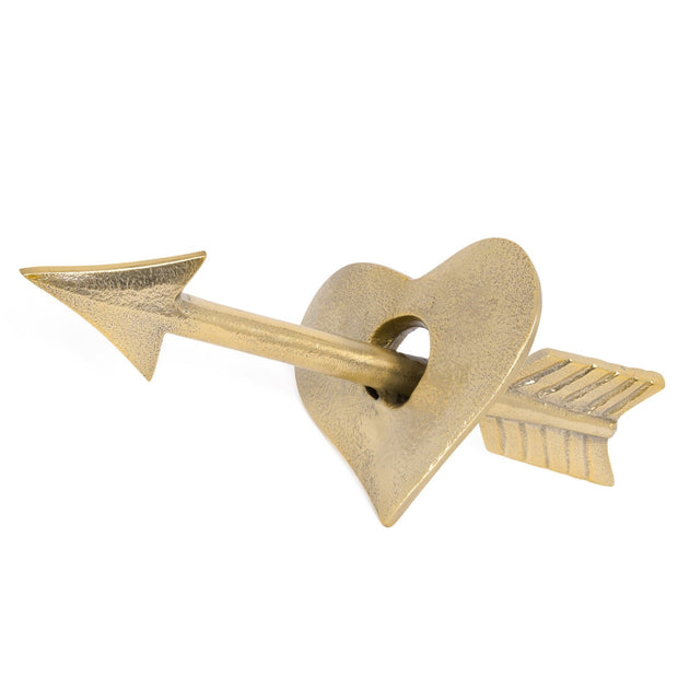 Cupid's Arrow Aluminum Gold Heart Decor Sculpture