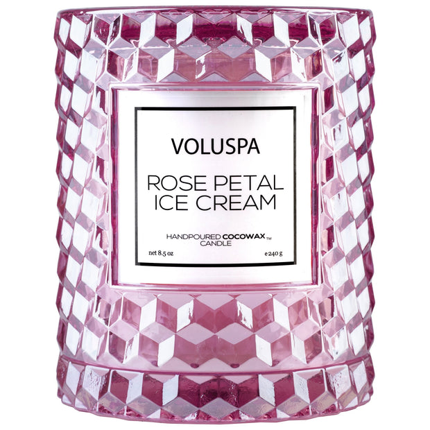Icon Cloche Cover Candle in Rose Petal Ice Cream design by Voluspa