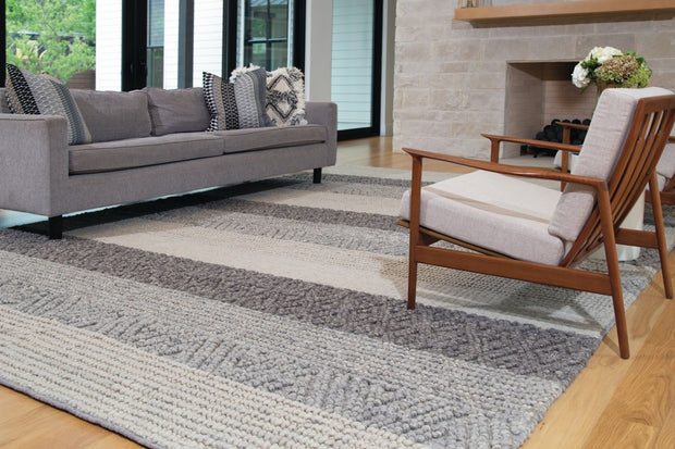 Genet Hand Woven Chracoal Gray and Tan Rug by BD Fine Roomscene Image 1