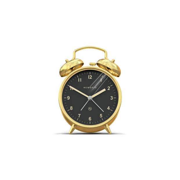 Charlie Bell Alarm Clock in Radial Brass design by Newgate