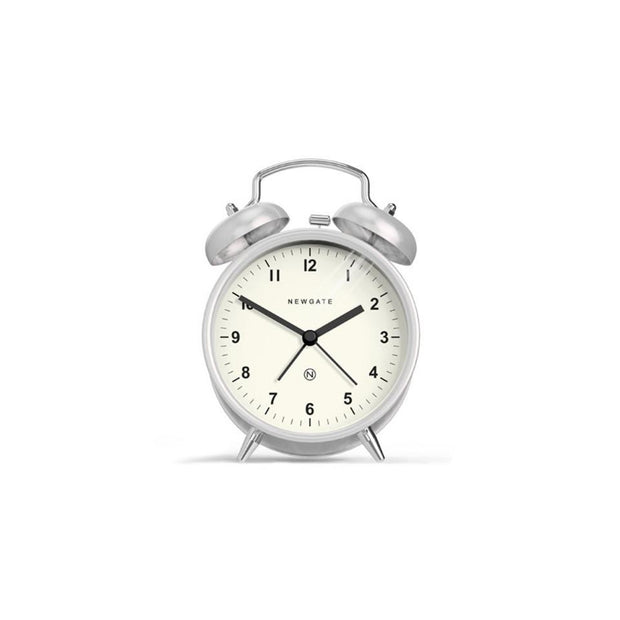 Charlie Bell Alarm Clock in Burnished Stainless Steel design by Newgate