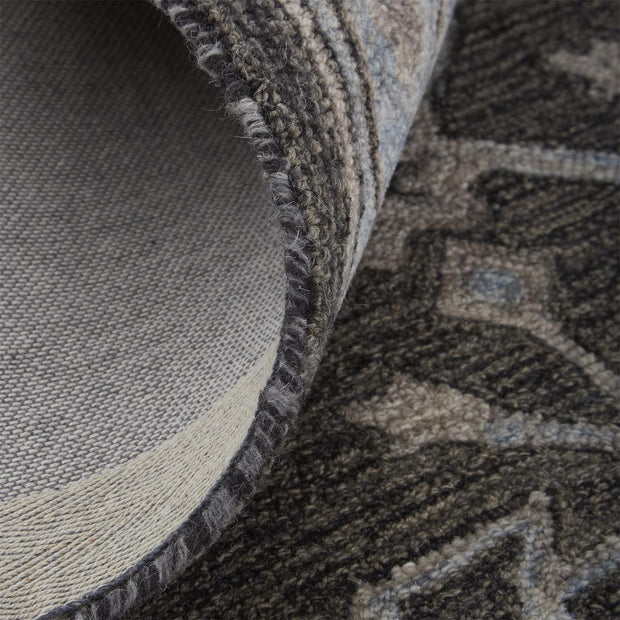Faris Gray and Blue Rug by BD Fine Roll Image 1