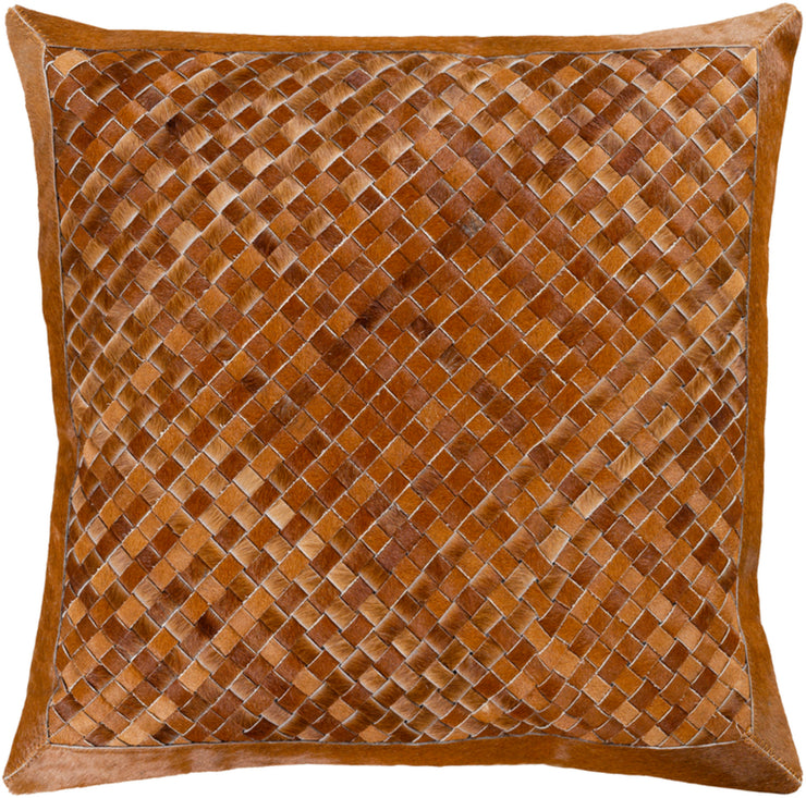 Cesta Hand Crafted Pillow in Dark Brown & Camel