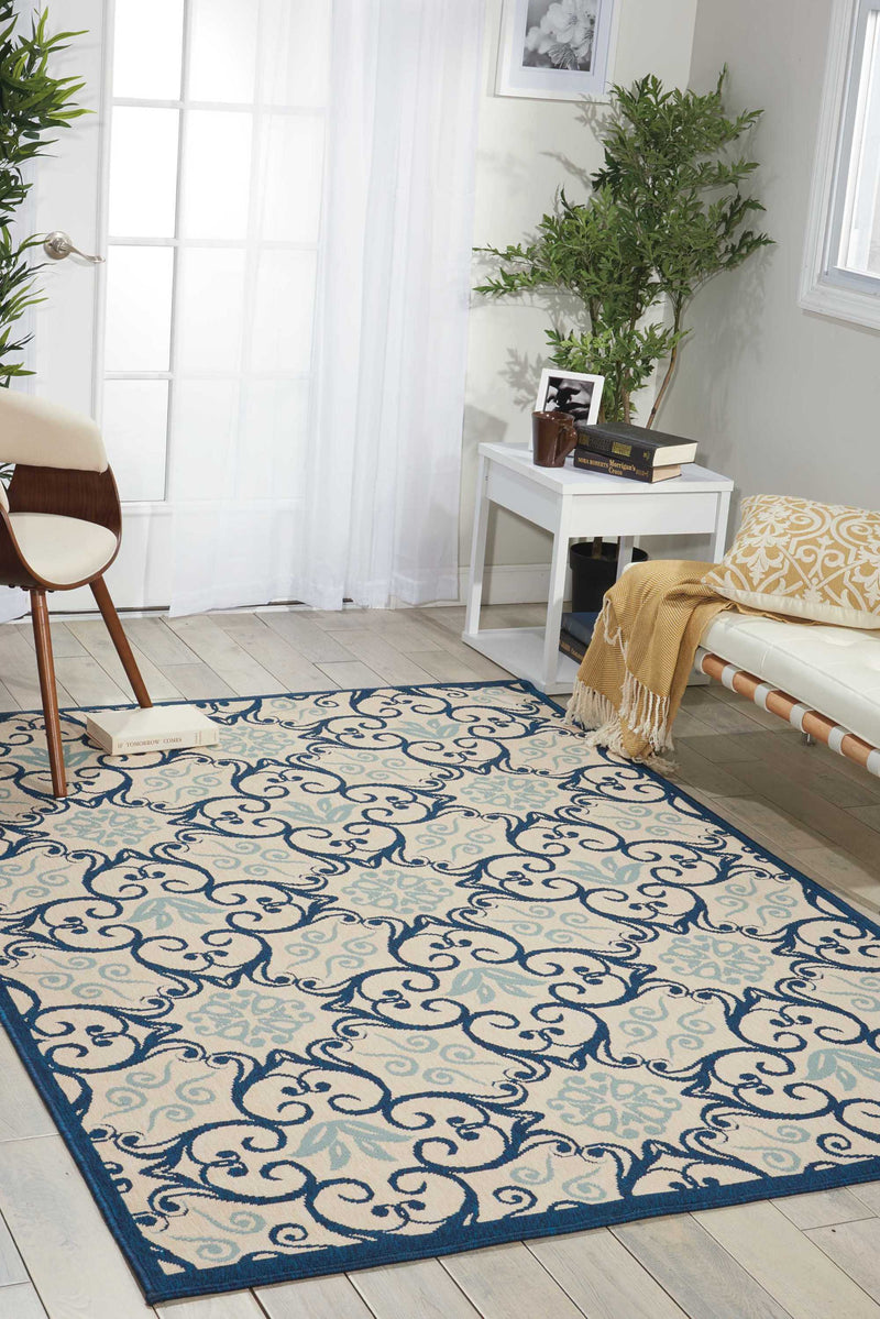 media image for caribbean ivory navy rug by nourison nsn 099446334176 9 222