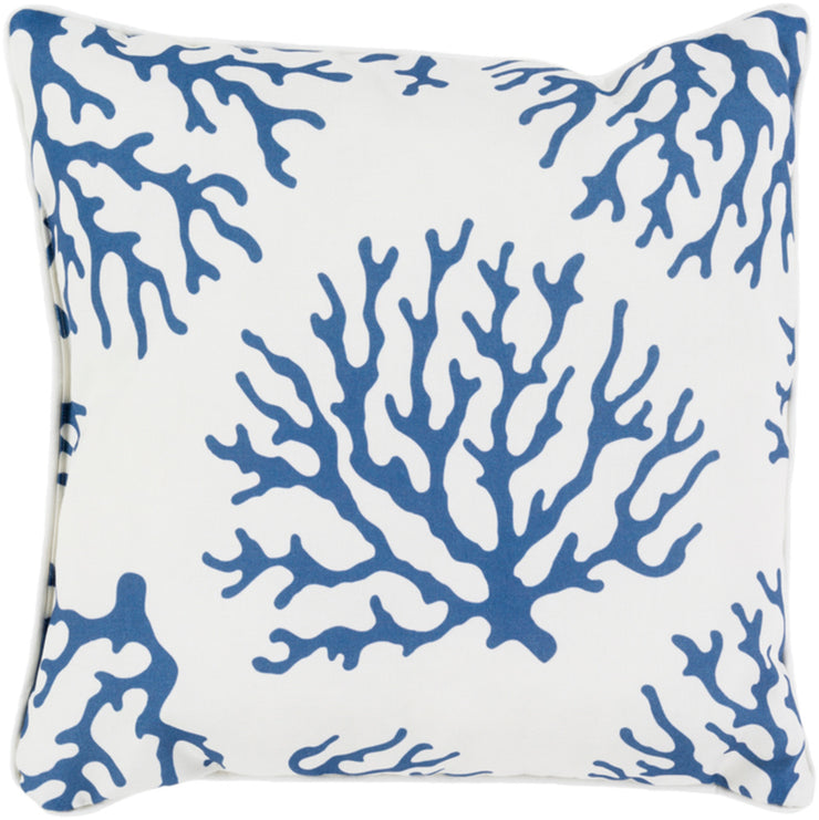 Coral Woven Pillow in Navy