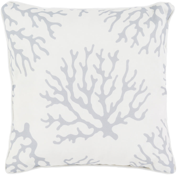 Coral Woven Pillow in Medium Gray