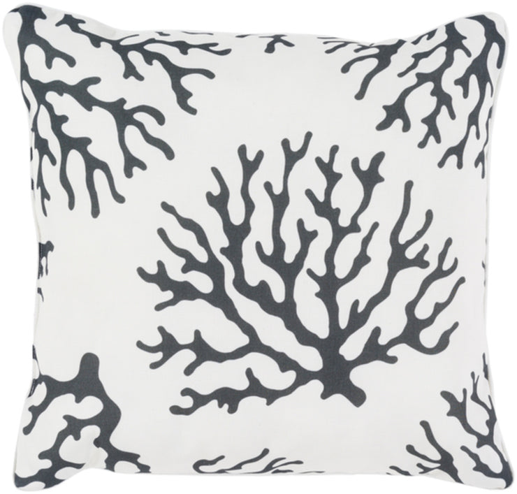 Coral Woven Pillow in Black