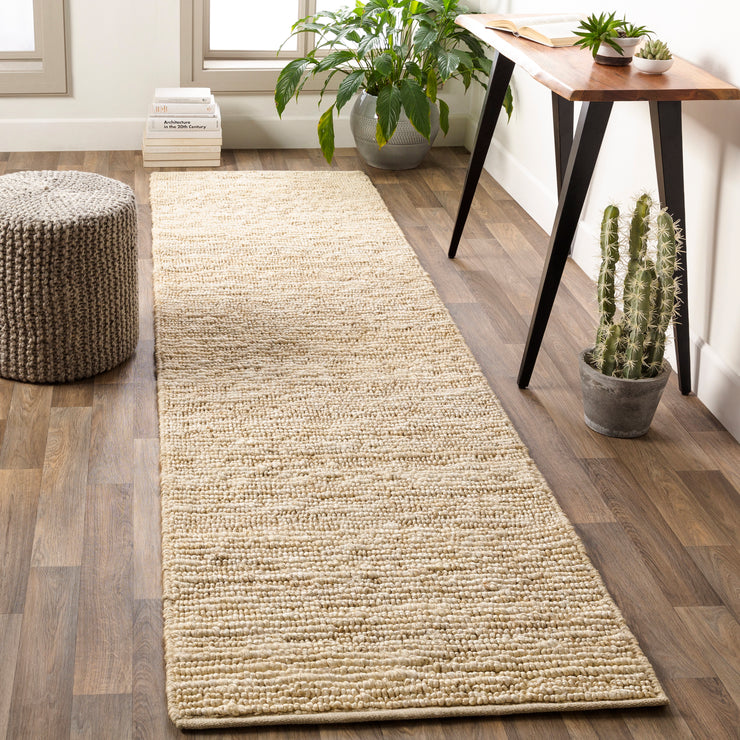Continental Collection Jute Area Rug in Antique White
