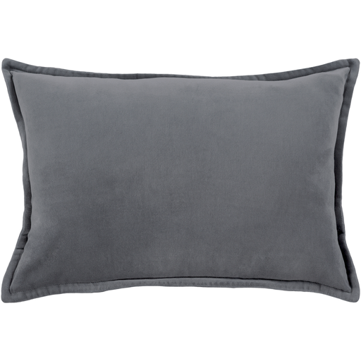 Cotton Velvet Pillow in Grey
