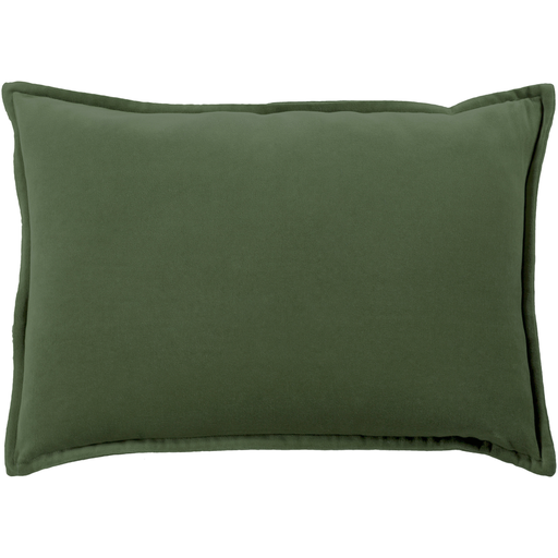 Cotton Velvet Pillow in Dark Green