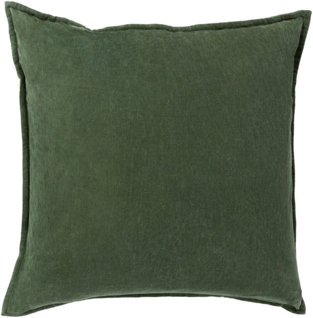 Cotton Velvet Velvet Pillow in Dark Green