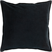 Cotton Velvet Pillow in Black