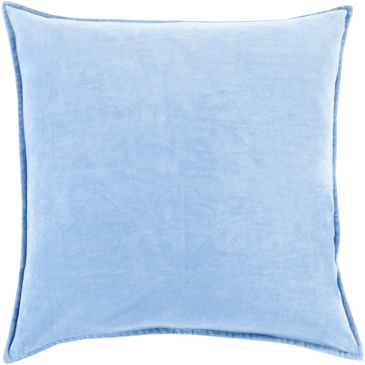 Cotton Velvet Velvet Pillow in Bright Blue