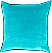 Cotton Velvet Velvet Pillow in Aqua