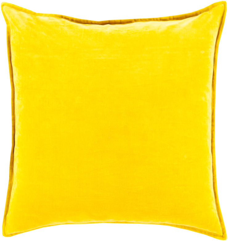 Cotton Velvet Velvet Pillow in Mustard