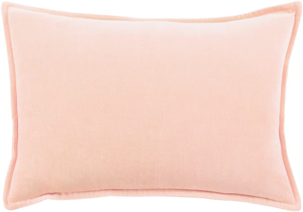 Cotton Velvet Woven Pillow in Peach