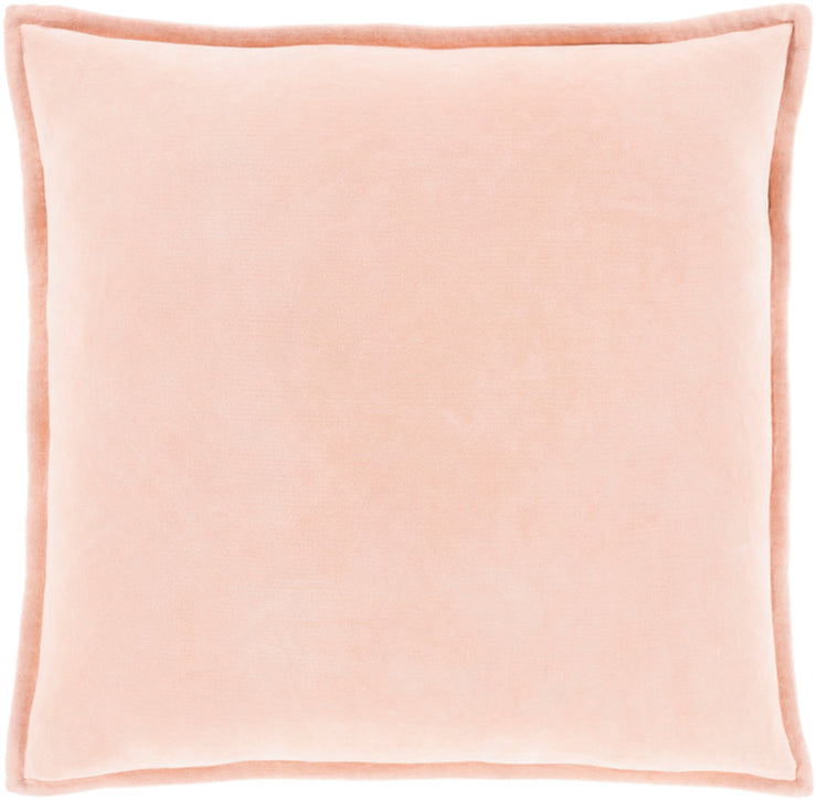 Cotton Velvet Woven Pillow in Peach