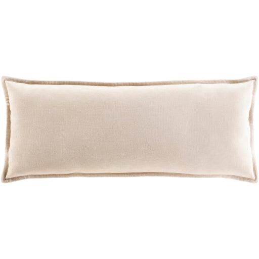 Cotton Velvet Cotton Beige Pillow Flatshot Image