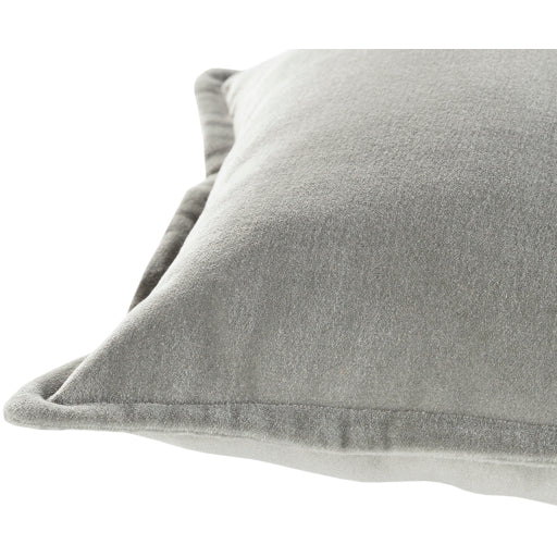 Cotton Velvet Cotton Sea Foam Pillow Corner Image 3