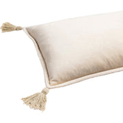 Cotton Velvet Cotton Beige Pillow Corner Image 3