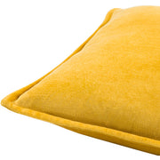 Cotton Velvet Cotton Mustard Pillow Corner Image 3