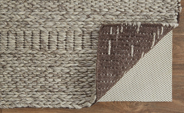 Genet Hand Woven Ivory and Gray Rug by BD Fine Fold Image 1