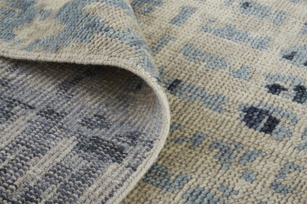 Scottsdale Hand Knotted Tan and Blue Rug by BD Fine Roll Image 1