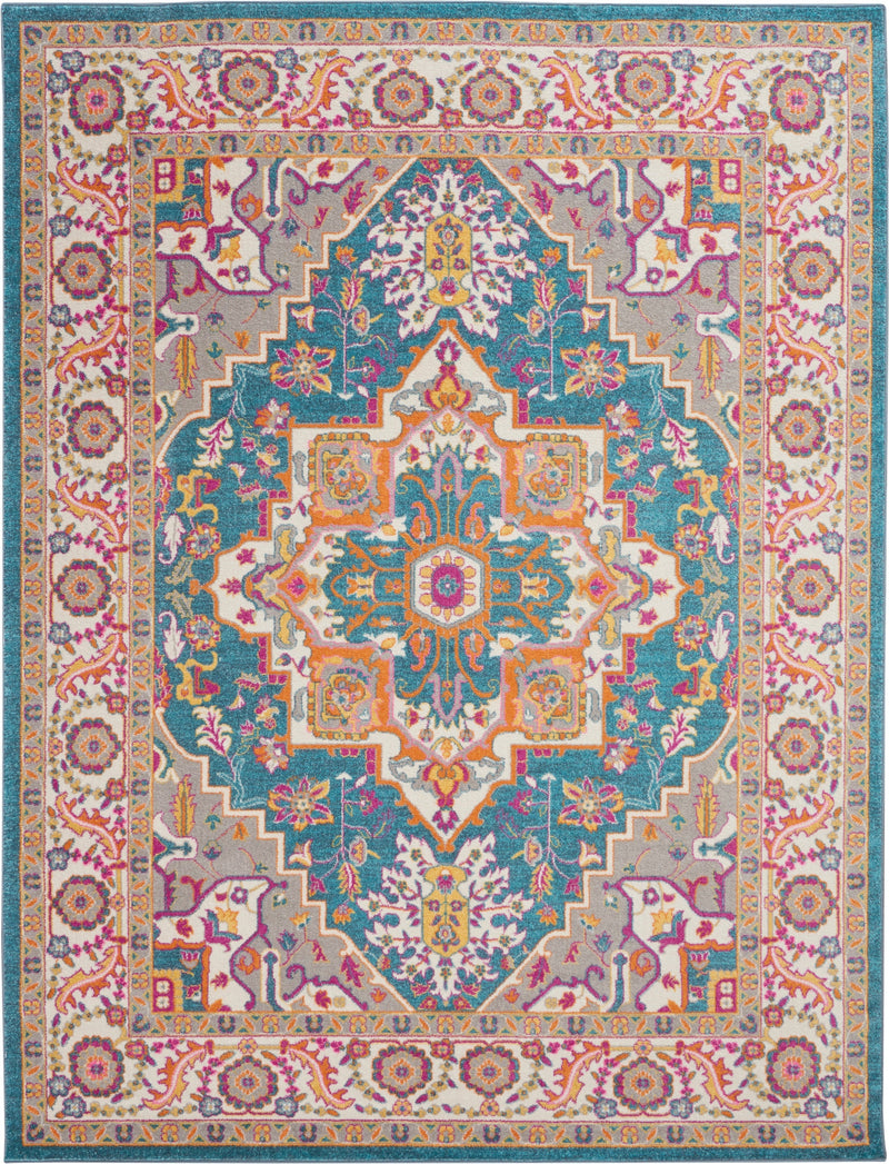 media image for passion teal multi rug by nourison 99446486387 redo 1 28