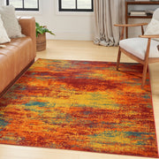 Nourison Essentials Indoor Outdoor Flame Abstract Rug By Nourison Nsn 099446941077 9