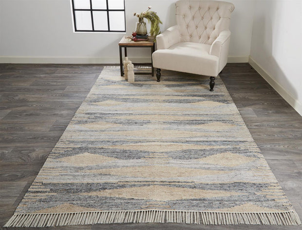 Elstow Hand Woven Latte Tan and Gray Rug by BD Fine Roomscene Image 1