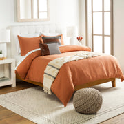 Dawson Linen Burnt Orange Bedding Styleshot Image