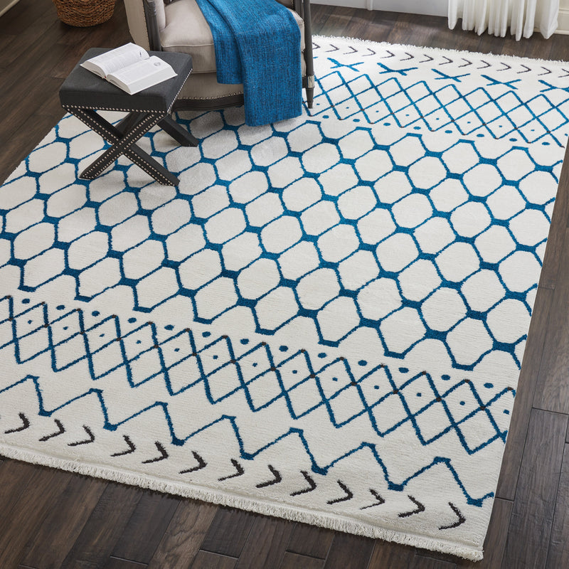 media image for kamala white blue rug by nourison nsn 099446407368 8 269