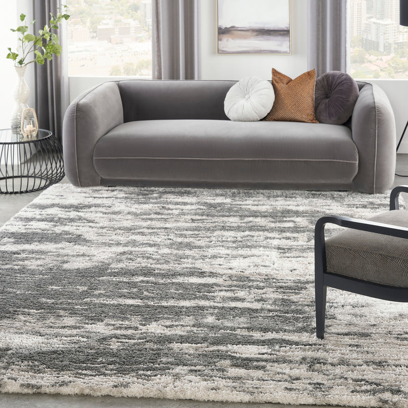 media image for dreamy shag charcoal ivory rug by nourison 99446878274 redo 3 263