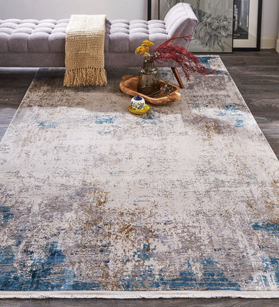 product image for Lindstra Ivory and Blue Rug by BD Fine Roomscene Image 1 12