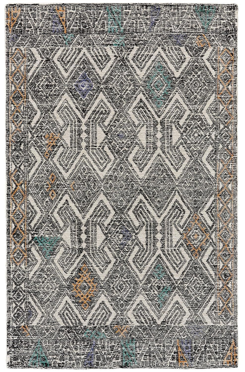 media image for Binada Hand Tufted Black and Ivory Rug by BD Fine Flatshot Image 1 234