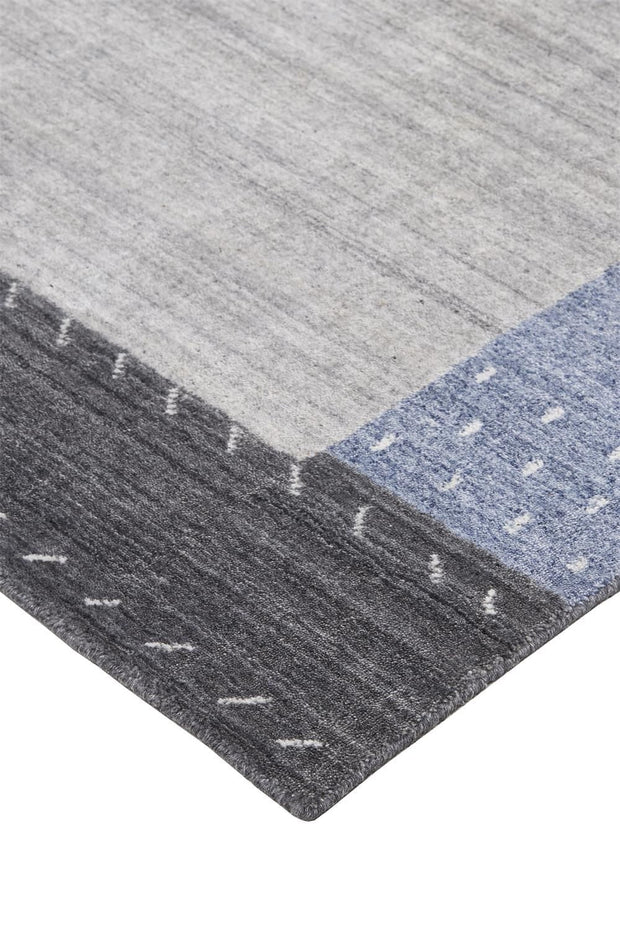 Yurie Hand Knotted Blue and Gray Rug by BD Fine Corner Image 1