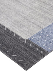 Yurie Hand Knotted Light Gray and Denim Blue Rug by BD Fine Corner Image 1