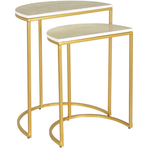 Eastminster Marble Gold Nesting Table Set Flatshot Image