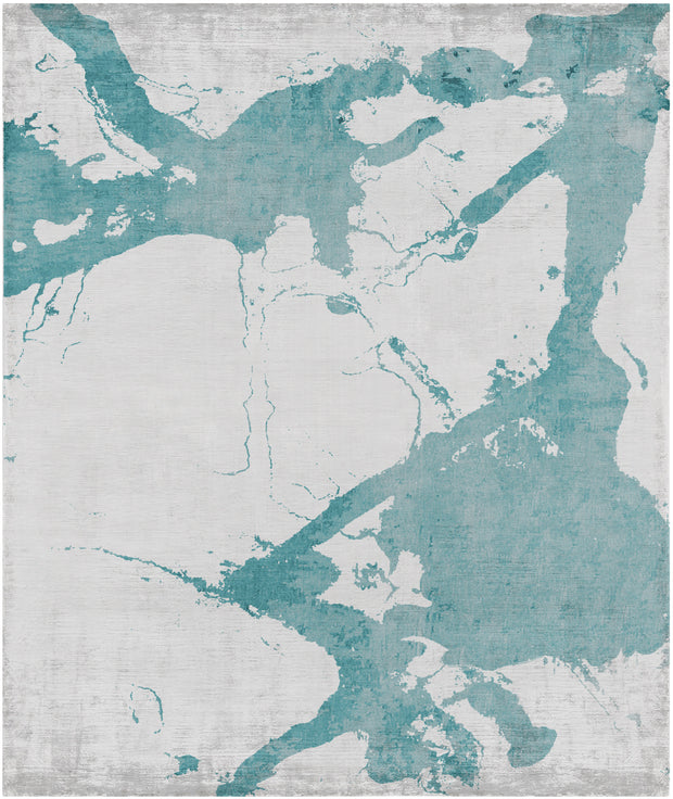Eastern Side of Nanjing Hand Knotted Rug in Light Blue design by Second Studio