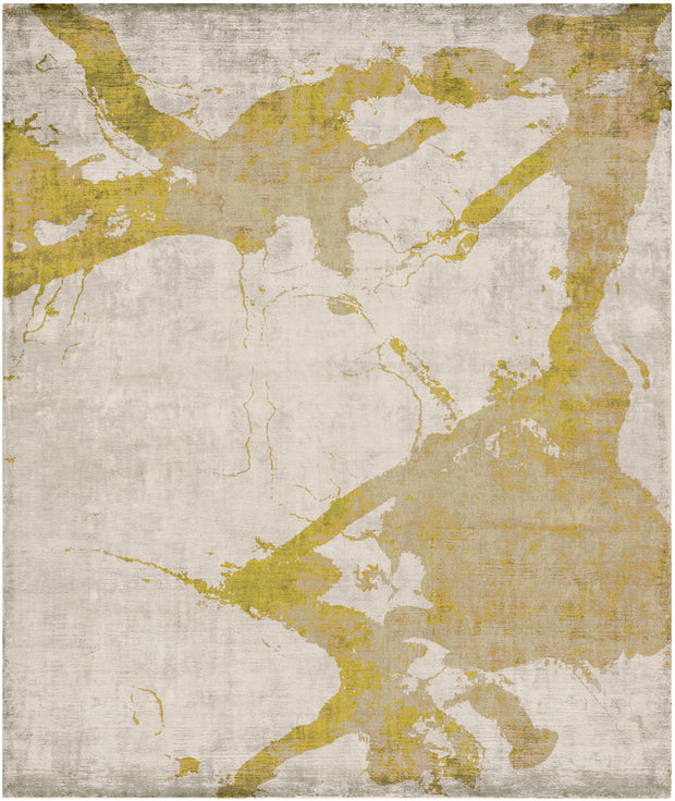 Eastern Side of Nanjing Hand Knotted Rug in Yellow design by Second Studio
