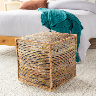 product image for Esperanza Jacquard Pouf in Various Colors Flatshot Image 96