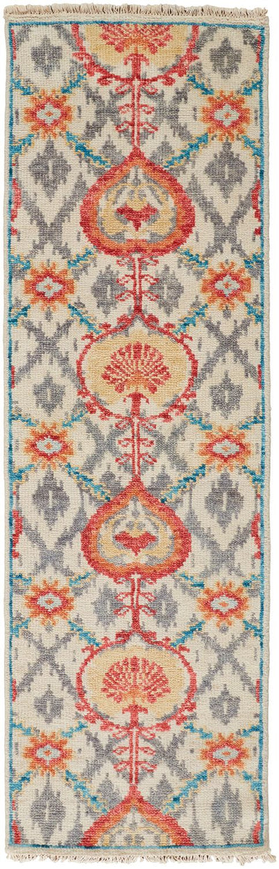 product image for Bennet Hand Knotted Orange and Gray Rug by BD Fine Flatshot Image 1 83