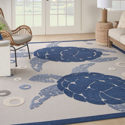 product image for Nourison Home Aloha Navy Blue Coastal Nautical Beach Rug By Nourison Nsn 099446135902 12 92