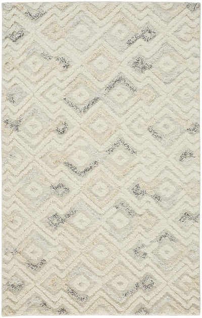 product image of Elika Hand Tufted Ivory and Blue Rug by BD Fine Flatshot Image 1 52