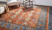 Irie Hand Knotted Rust and Blue Rug by BD Fine Roomscene Image 1