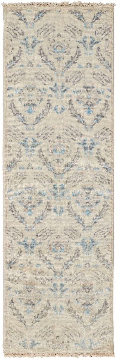 product image for Bennet Hand Knotted Beige and Blue Rug by BD Fine Flatshot Image 1 86