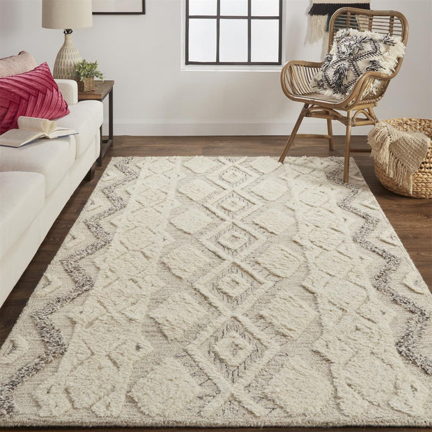 Elika Hand Tufted Ivory and Gray Rug by BD Fine Roomscene Image 1