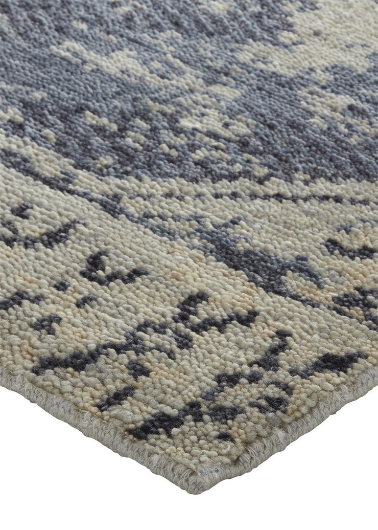 Scottsdale Hand Knotted Blue and Tan Rug by BD Fine Corner Image 1