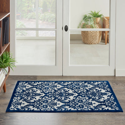 product image for damask ivory navy rug by nourison 99446341471 redo 3 3