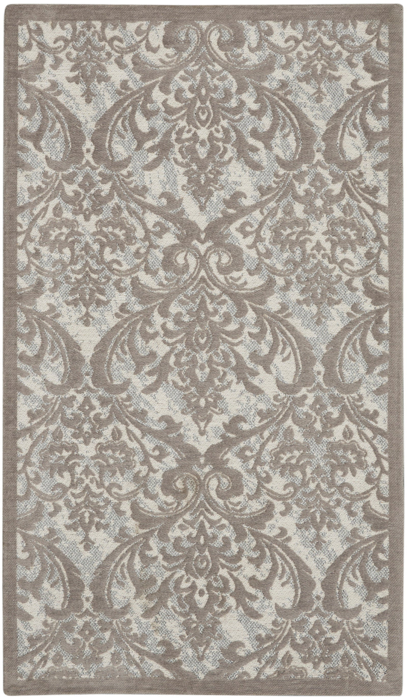 media image for damask ivory grey rug by nourison 99446341341 redo 1 220